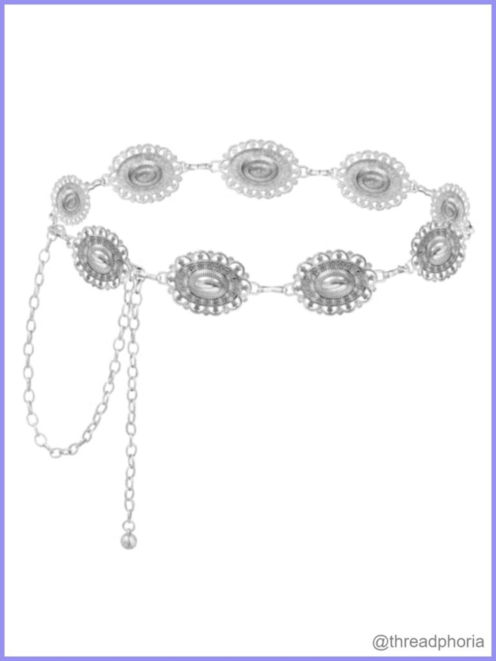 Metal Concho Chain Belt Adjustable Western Cowgirl Waist Chain
